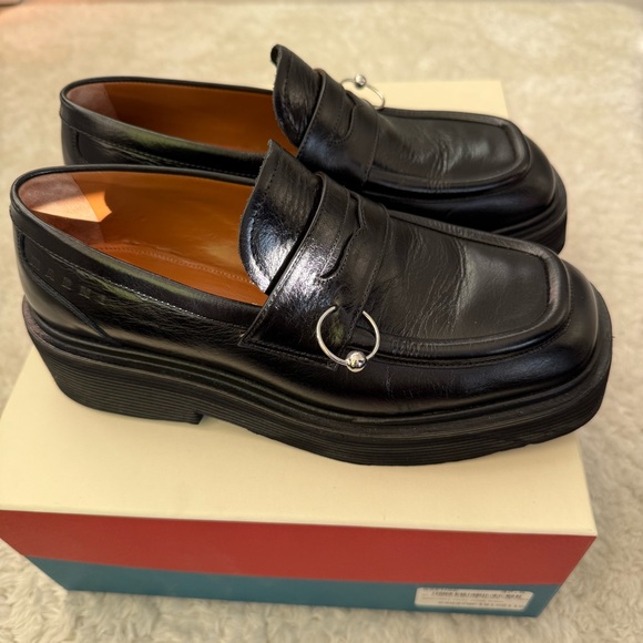 MARNI BLACK PIERCING LOAFERS IN SIZE 37.5 - Picture 7 of 13